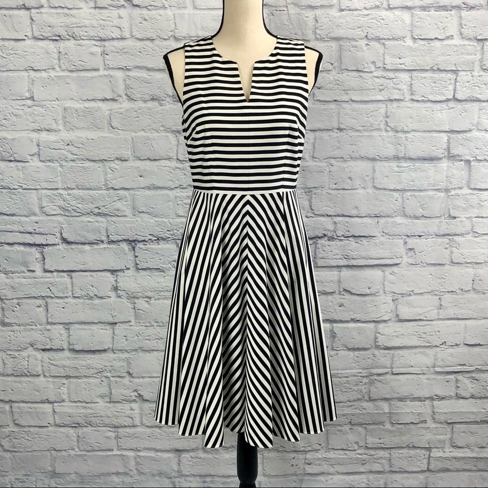 Ann Taylor Sleeveless Striped A-Line Dress
